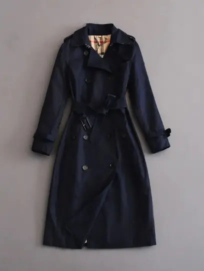 Double-Breasted Mid-Length Trench Coat