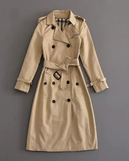 Double-Breasted Mid-Length Trench Coat