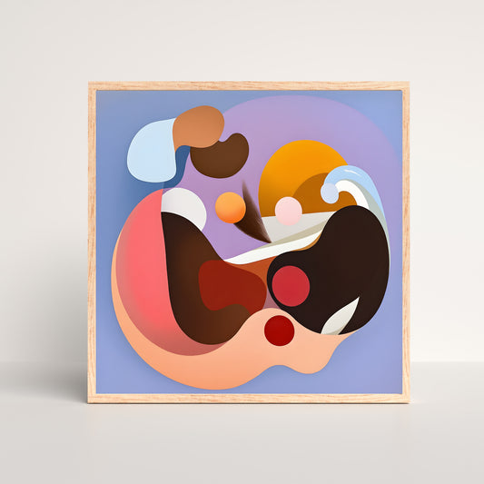 Cosmic Dance - Abstract Flow. Premium Wooden Framed Poster With Museum-Quality Matte Paper