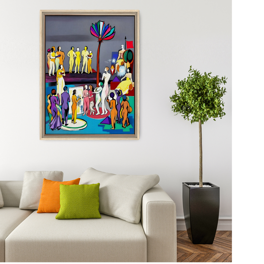 Art Gallery Soirée - A Modernist Celebration. Framed Canvas